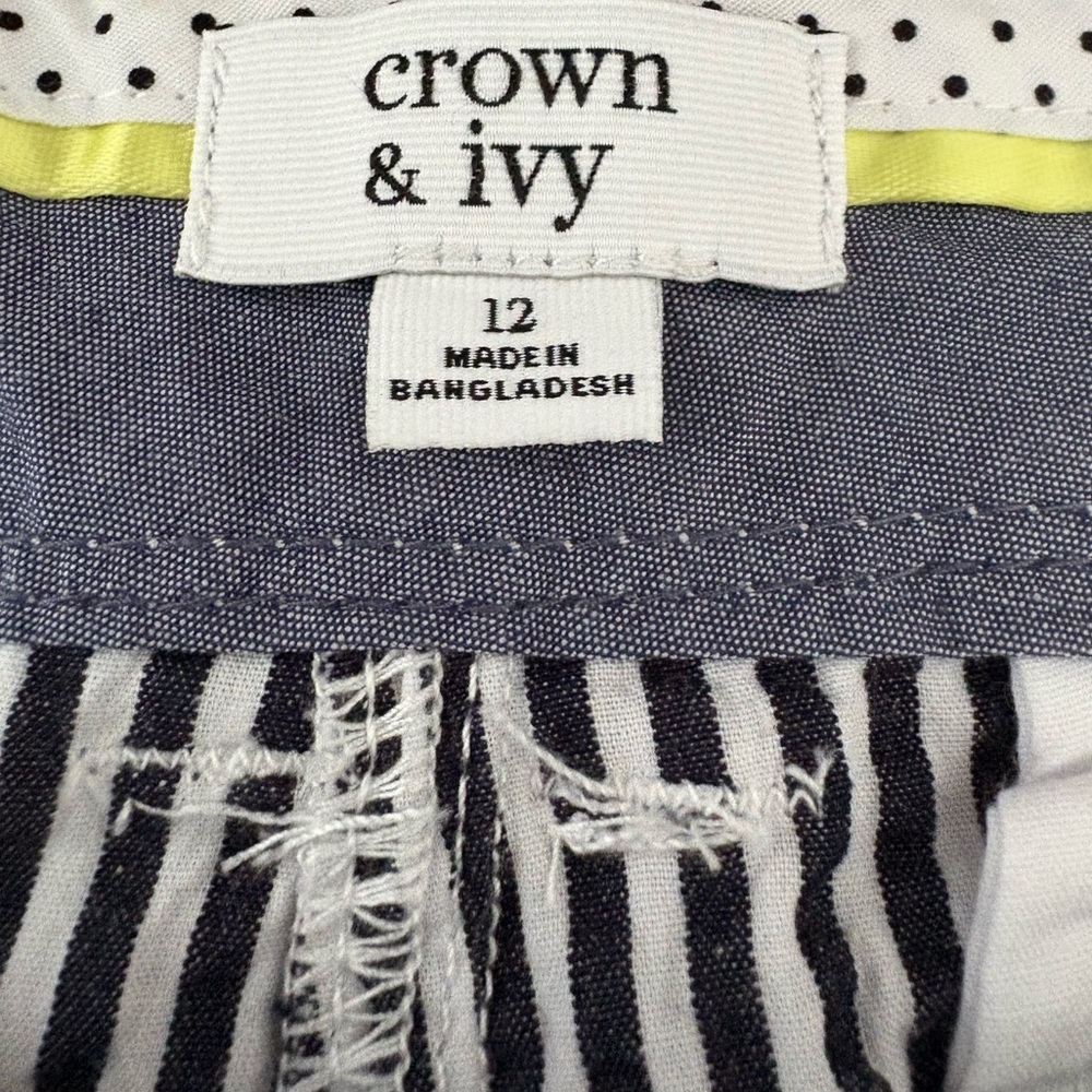 crown & ivy Striped Ankle Pants in Light Blue and Black/White - Picture 6 of 6